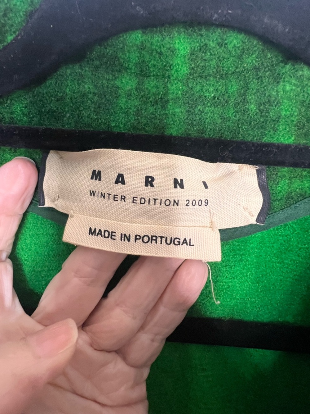Marni Green Plaid Virgin Wool Coat - Picture 7 of 9